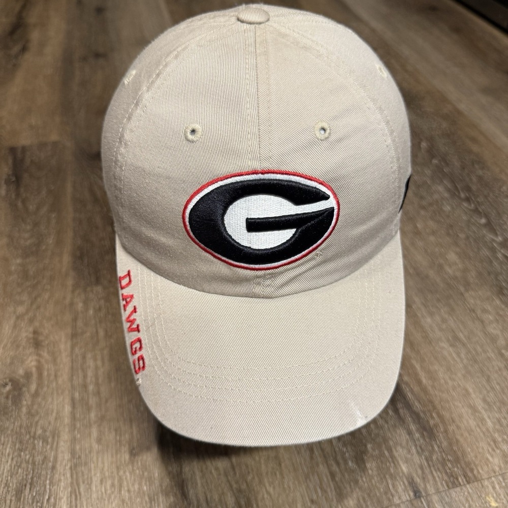 Georgia Bulldogs Hat Khaki Black Dad‎ Cap Adjustable Strap Russell Athletic
